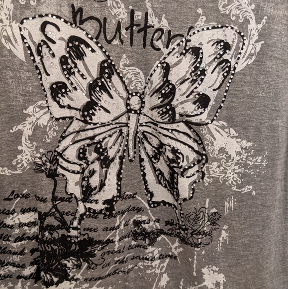Mikk Couture Butterfly Tee (Grey) - Picture 2 of 3